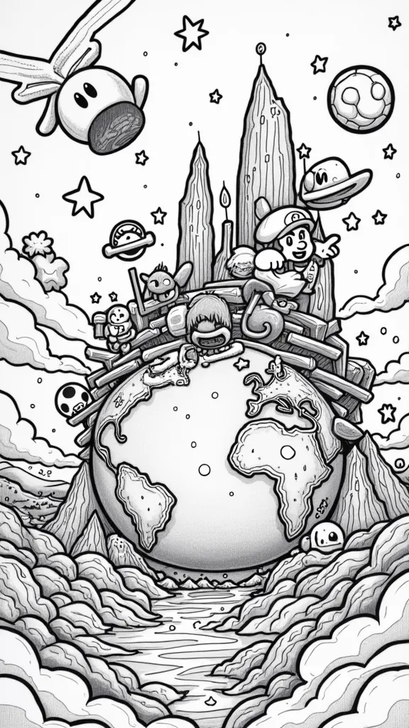 coloriage de Mario Galaxy